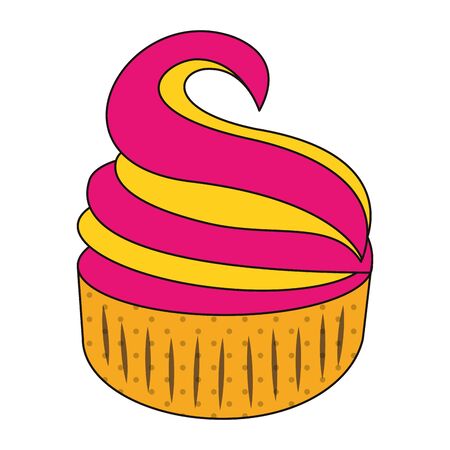 sweet muffin icon over white background, vector illustrationのイラスト素材