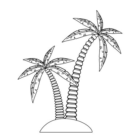 beach palms icon over white background, vector illustrationのイラスト素材