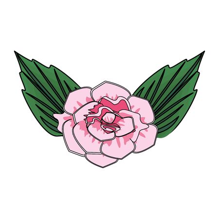 flower tropical spring purple floral cartoon vector illustration graphic designのイラスト素材