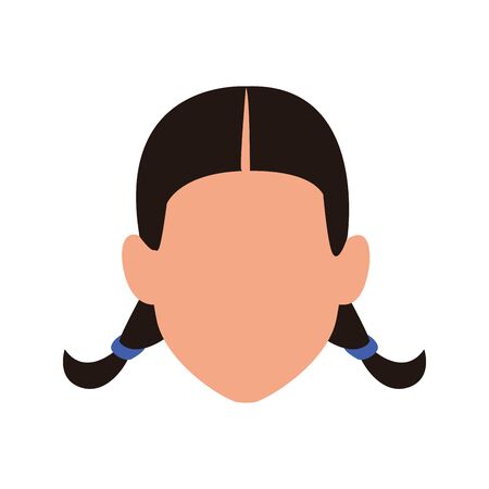 avatar girl head icon over white background, vector illustrationのイラスト素材