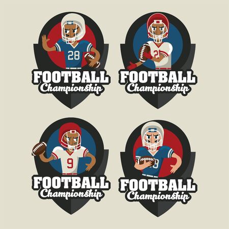 Set of Football sport championship tournament emblems ,vector illustration graphic design.のイラスト素材