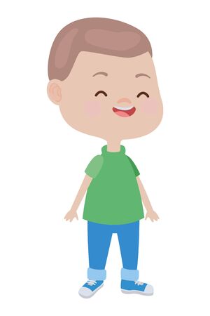 Cute boy children smiling and having fun cartoon vector illustration graphic design.のイラスト素材