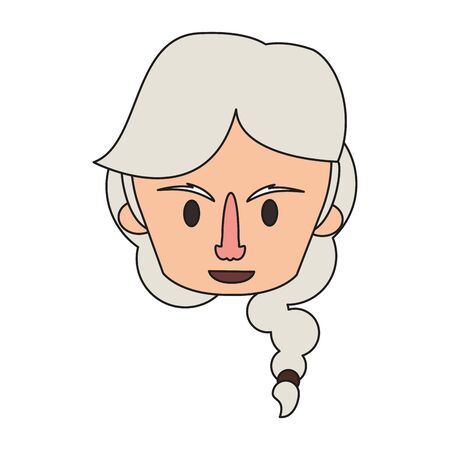 grandparent senior old retirement grandmother face cartoon vector illustration graphic designのイラスト素材
