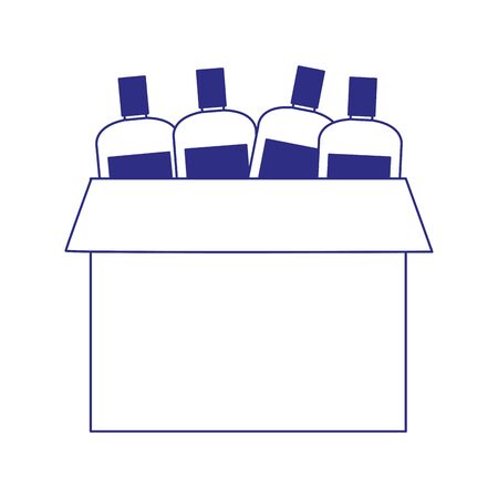 box with bottles icon over white background, vector illustrationのイラスト素材