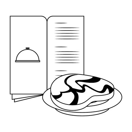 Barbecue food steak in dish and menu vector illustration graphic designのイラスト素材