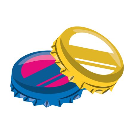 retro soda caps icon over white backgroundのイラスト素材