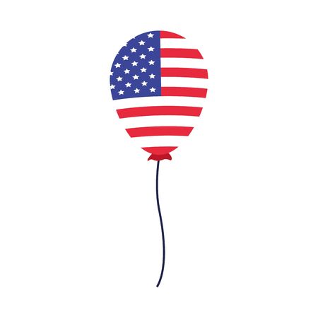 balloon with united states of america flag design over white background, vector illustrationのイラスト素材