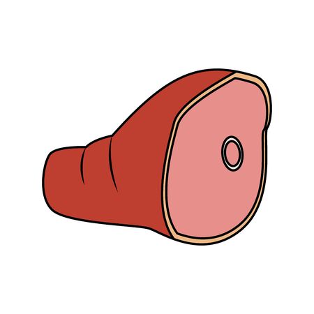 ham leg icon over white background, vector illustrationのイラスト素材
