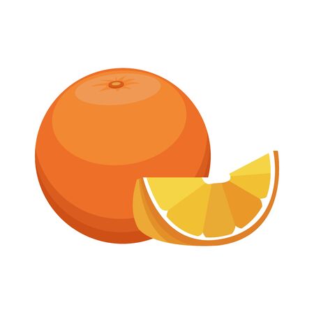 orange fruit icon over white background, vector illustrationのイラスト素材