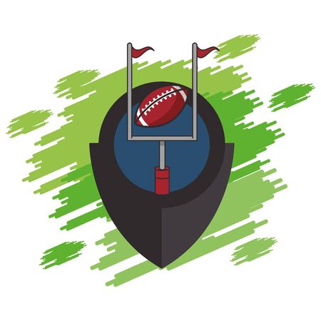 american football sport balloon in arch vector illustration designのイラスト素材