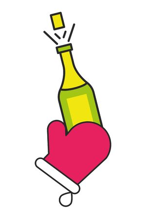 champagne bottle drink isolated icon vector illustration designのイラスト素材