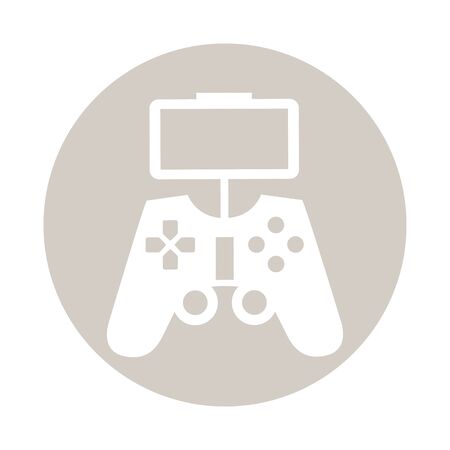 video game control with display handle icon vector illustration design