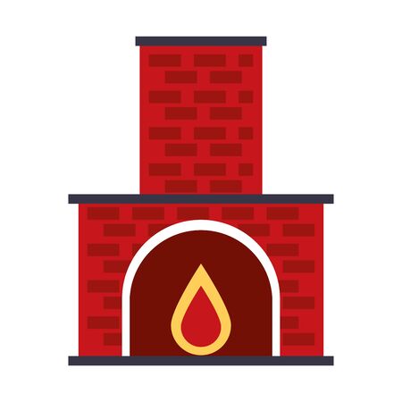 merry christmas house chimney icon vector illustration designのイラスト素材