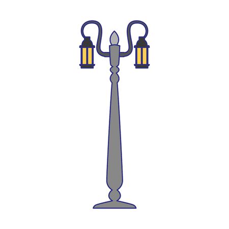 street lamp icon over white background, vector illustrationのイラスト素材
