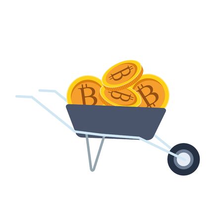 Bitcoins design, Money finance commerce market payment invest and buy theme Vector illustrationのイラスト素材