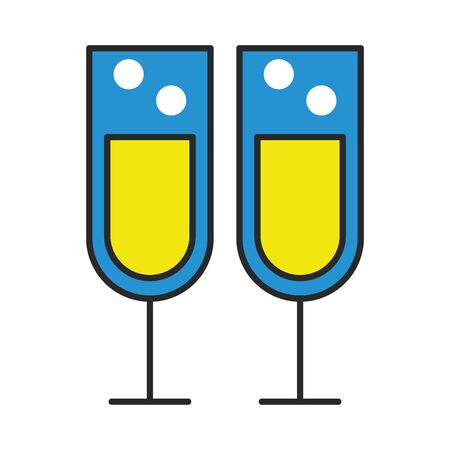 champagne cups drink isolated icon vector illustration designのイラスト素材