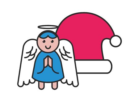 merry christmas santa claus hat icon vector illustration designのイラスト素材