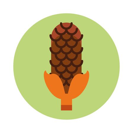 corn cob vegetable thanksgiving icon vector illustration designのイラスト素材