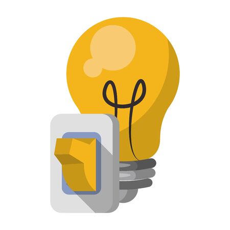 Bulb light with switch cartoon isolated vector illustration graphic designのイラスト素材