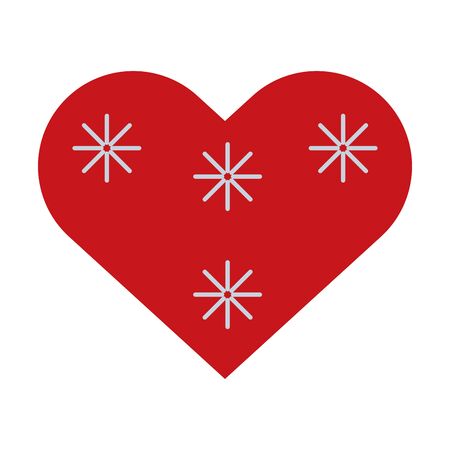 happy merry christmas heart with snowflakes icon vector illustration designのイラスト素材