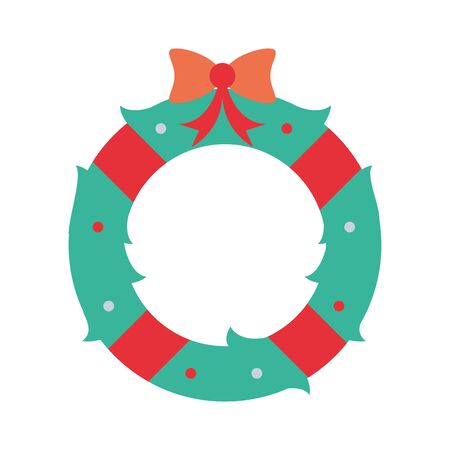 merry christmas wreath crown icon vector illustration designのイラスト素材