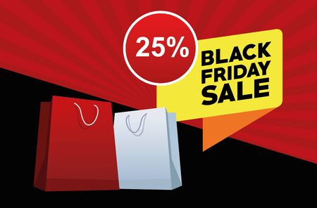 black friday sale poster with shopping bags vector illustration designのイラスト素材