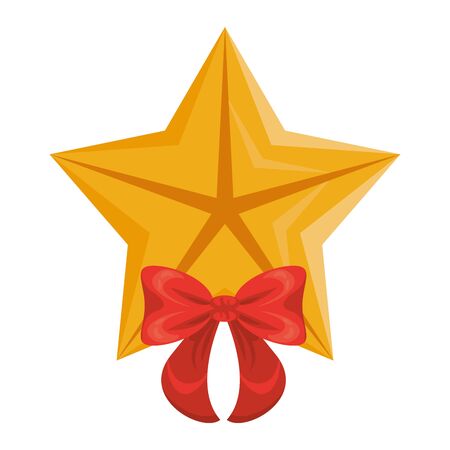 quality star with bow commercial isolated icon vector illustration designのイラスト素材