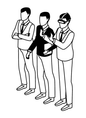 technology businessmen with virtual reality glasses symbol vector illustration graphic designのイラスト素材
