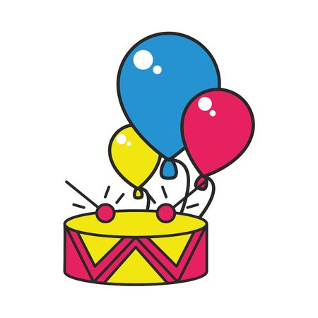 Drum with balloon vector illustration designのイラスト素材