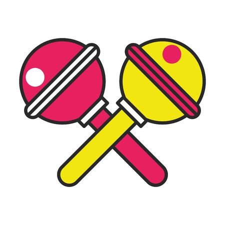 cute maracas musical instrument icon vector illustration designのイラスト素材