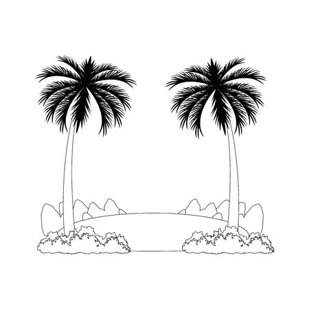 beac palms icon over white background, vector illustrationのイラスト素材
