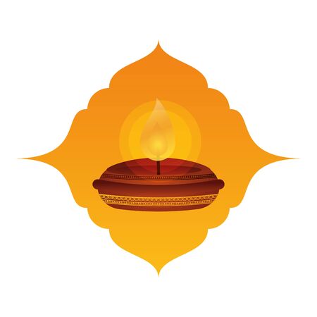 happy diwali candle traditional icon vector illustration designのイラスト素材
