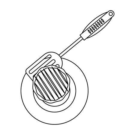 Barbecue food burger in dish with turner vector illustration graphic designのイラスト素材