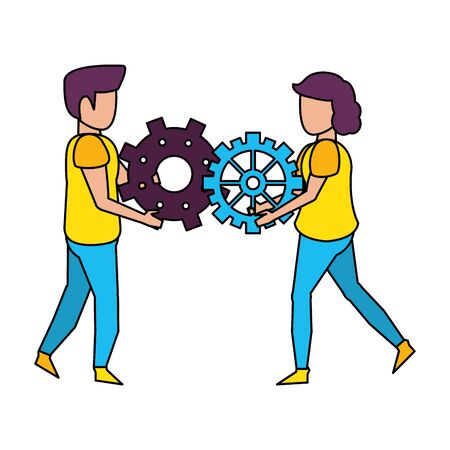 technology users making support and maintenance cartoon vector illustration graphic designのイラスト素材