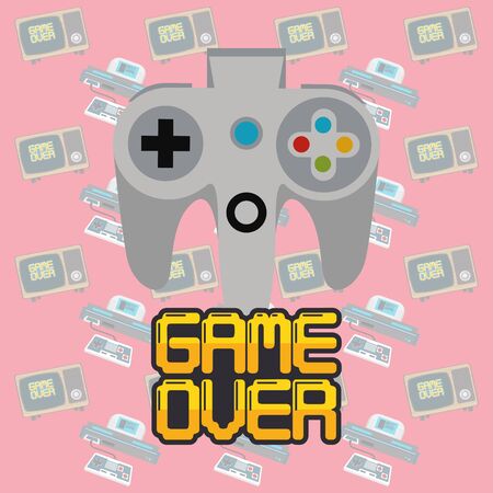 video game pixelated control icon vector illustration designのイラスト素材