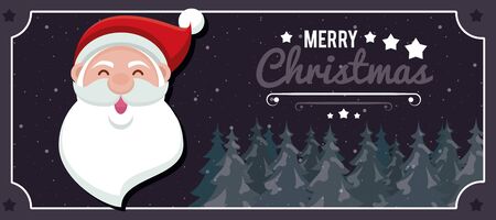 happy merry christmas card with santa claus vector illustration designのイラスト素材
