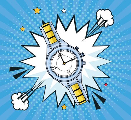 watch clock accessory pop art style vector illustration designのイラスト素材