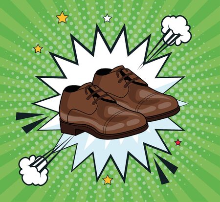 shoes male accessory pop art style vector illustration designのイラスト素材