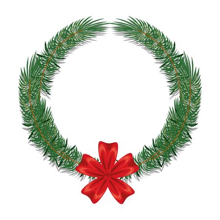 merry christmas wreath crown icon vector illustration designのイラスト素材