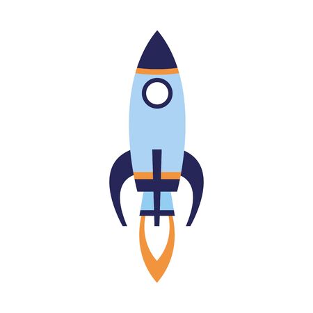 space rocket icon over white background, vector illustrationのイラスト素材