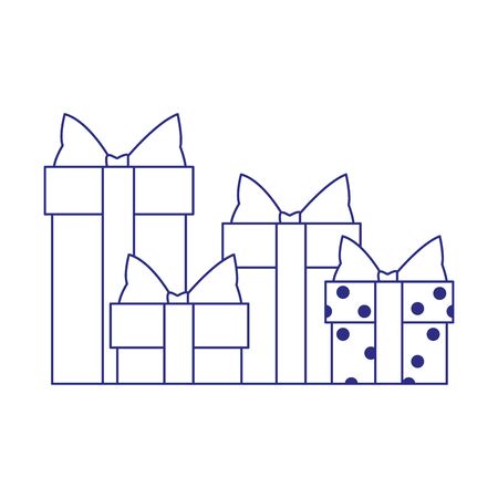 christmas gift boxes icon over white background, vector illustrationのイラスト素材