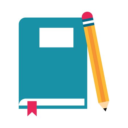 book and pencil icon cartoon vector illustration graphic designのイラスト素材