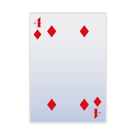 four of diamonds card icon over white background, vector illustrationのイラスト素材