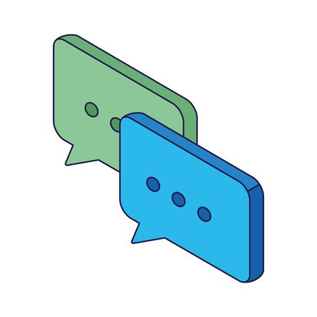 speech bubbles icon over white background, vector illustrationのイラスト素材