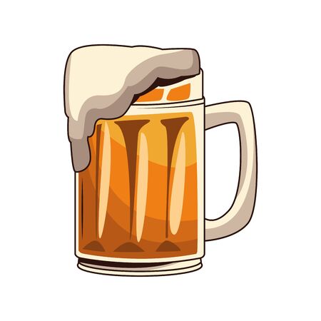 beer mug icon over white background, vector illustrationのイラスト素材