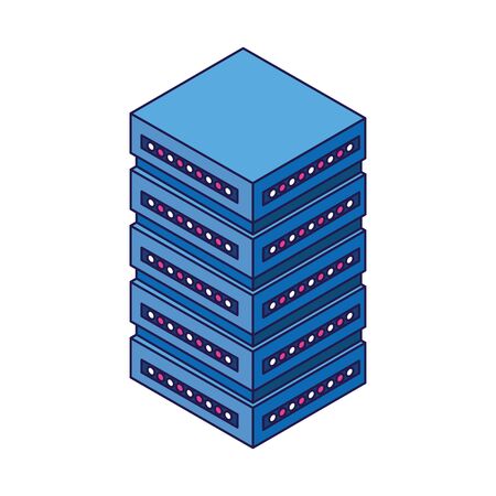 data server center icon over white background, vector illustrationのイラスト素材