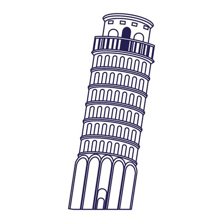 pisa tower icon over white background, vector illustrationのイラスト素材