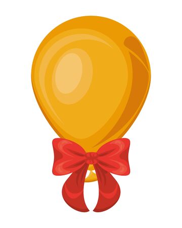 balloon helium float and bow isolated icon vector illustration designのイラスト素材