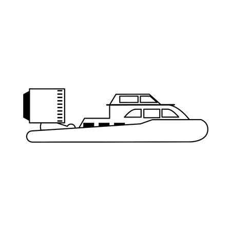Hovercraft sport boat sideview isolated vector illustration graphic designのイラスト素材