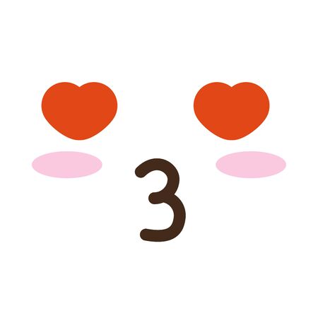 face in love comic character vector illustration designのイラスト素材